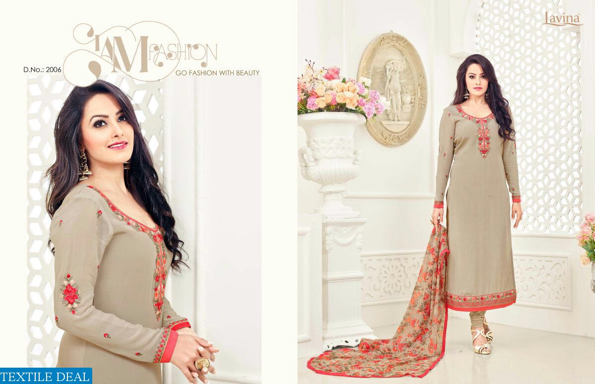 lavina shagun-2 Export French Embroidery salwar kameez